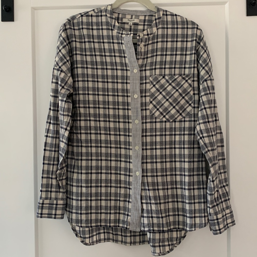 Madewell black white checked flannel Size Medium